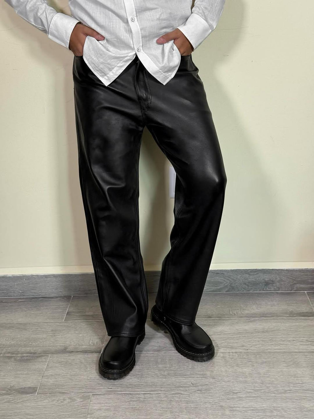 Men's Genuine Sheep Leather Pants Black Cowboy Vintage Leather Trousers Biker Leather Jeans Handmade Real Leather Pants Christmas Gift Idea