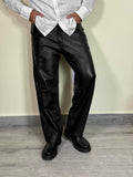 Men's Genuine Sheep Leather Pants Black Cowboy Vintage Leather Trousers Biker Leather Jeans Handmade Real Leather Pants Christmas Gift Idea