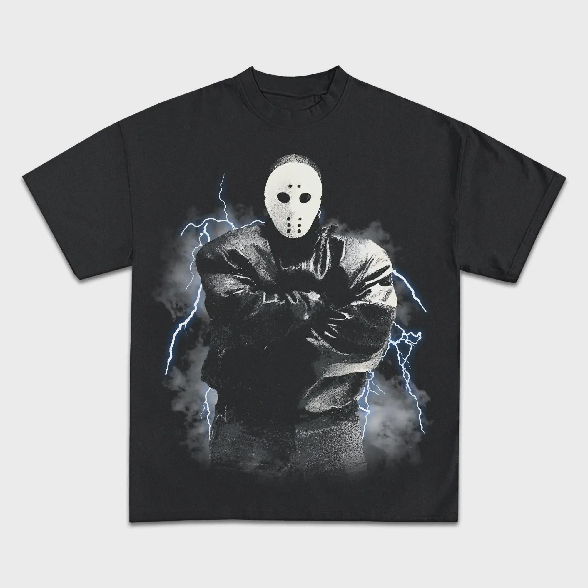 Hockey Mask West Vintage Boxy Cotton Tee Shirt, y2k shirts, fashion shirts, streetwear shirts, graphic tee shirts, vintage tee, music tees image 1